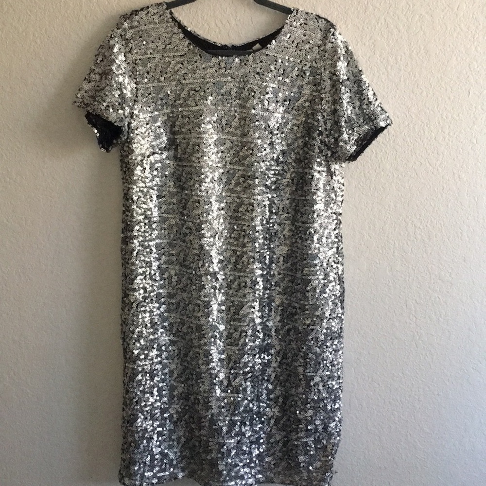 Silver sequin dress